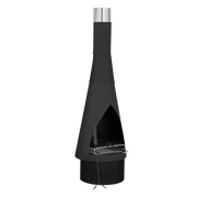 Dellonda Outdoor Chiminea Fireplace Fire Pit Heater Durable Black Steel Dellonda  - Dynamic Drive