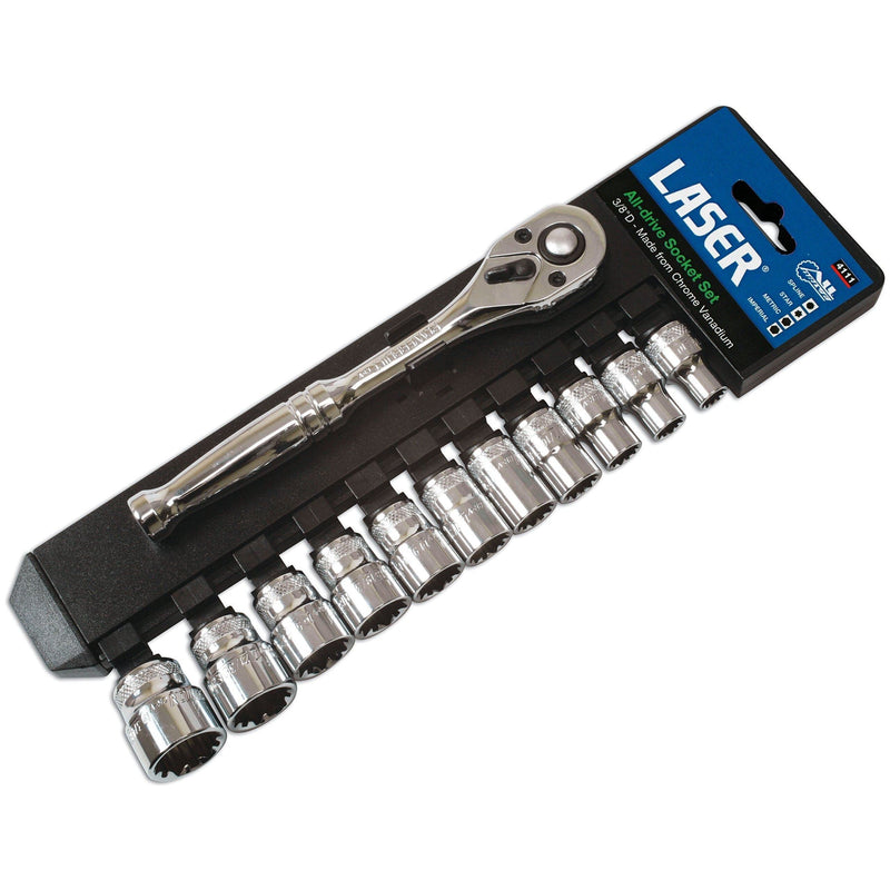 Laser Alldrive Socket Set 3/8"D 12pc 4111 Laser - Dynamic Drive