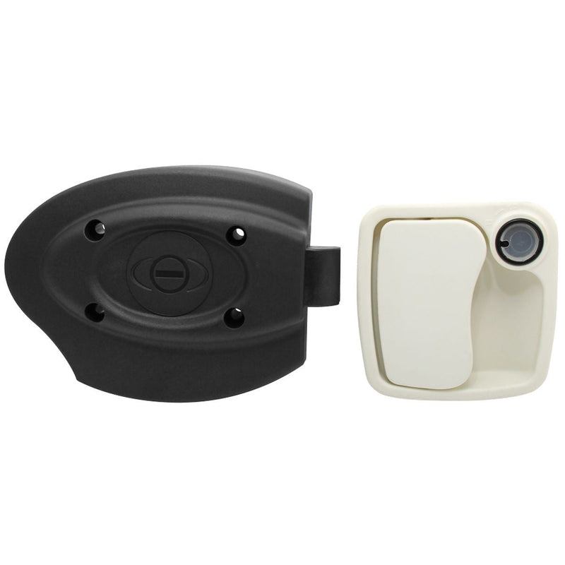 White Zadi Euro Garage Lock Without Barrel and Key for Caravan/Motorhomes Nova - Dynamic Drive