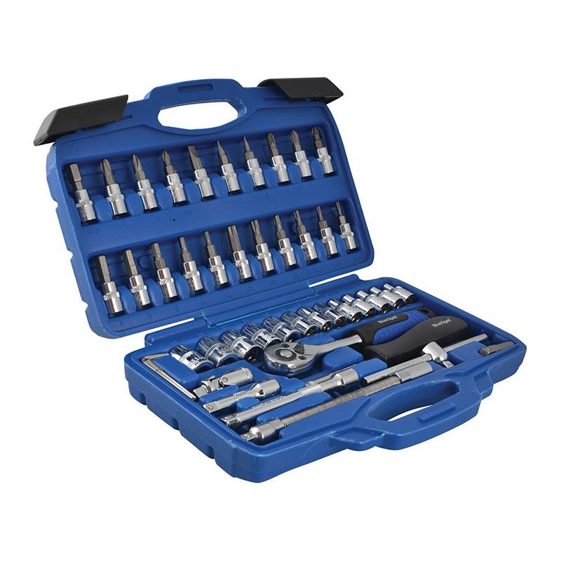 Bluespot Tools 1/4in Square Drive Socket & Bit Set, 46 Piece BlueSpot Tools - Dynamic Drive