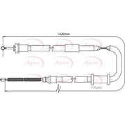 Apec Handbrake Cable Left Rear fits Fiat 500 2007 on 1.2 1.3