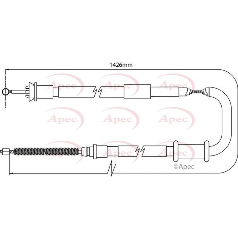 Apec Handbrake Cable Left Rear fits Fiat 500 2007 on 1.2 1.3