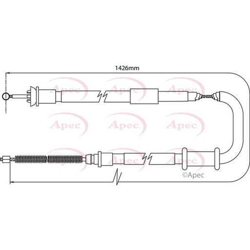 Apec Handbrake Cable Left Rear fits Fiat 500 2007 on 1.2 1.3