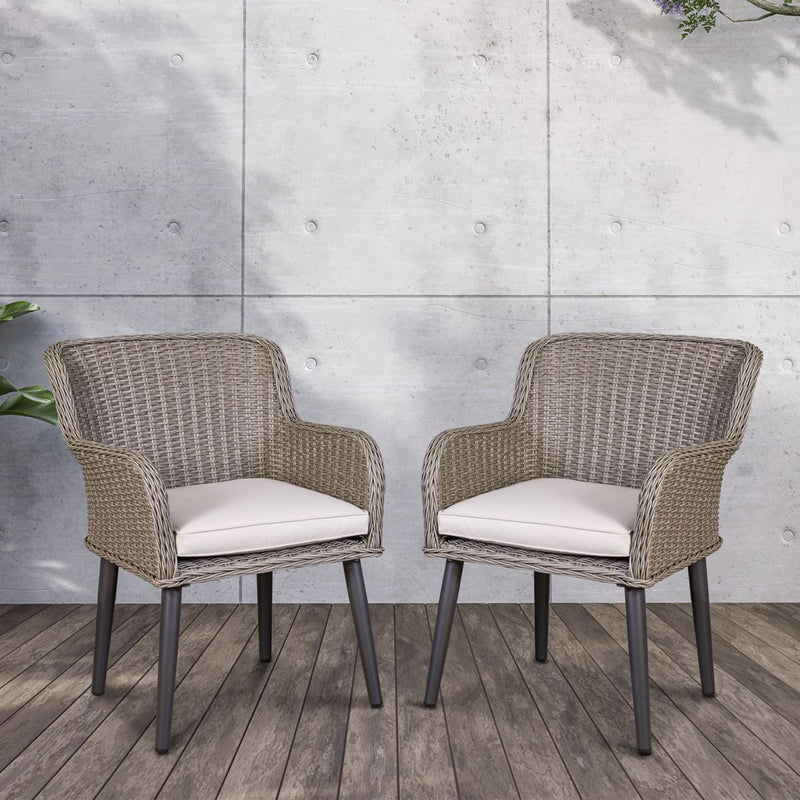 Dellonda Buxton Rattan Wicker Outdoor Chairs Set 2pc DG76 Dellonda - Dynamic Drive