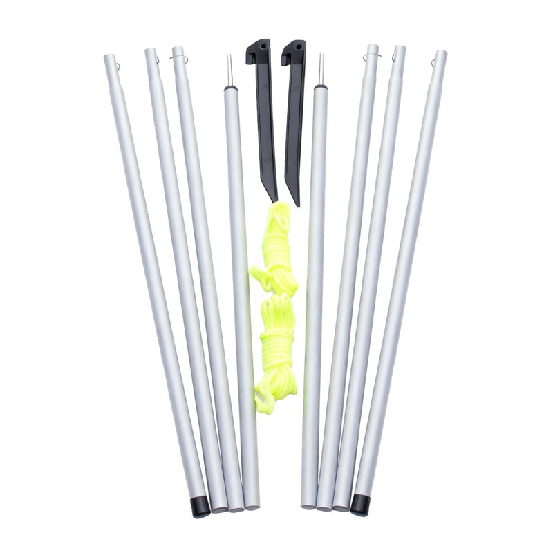 Leisurewize Canopy Pole Set Adjustable Steel Uprights with Guylines & Pegs