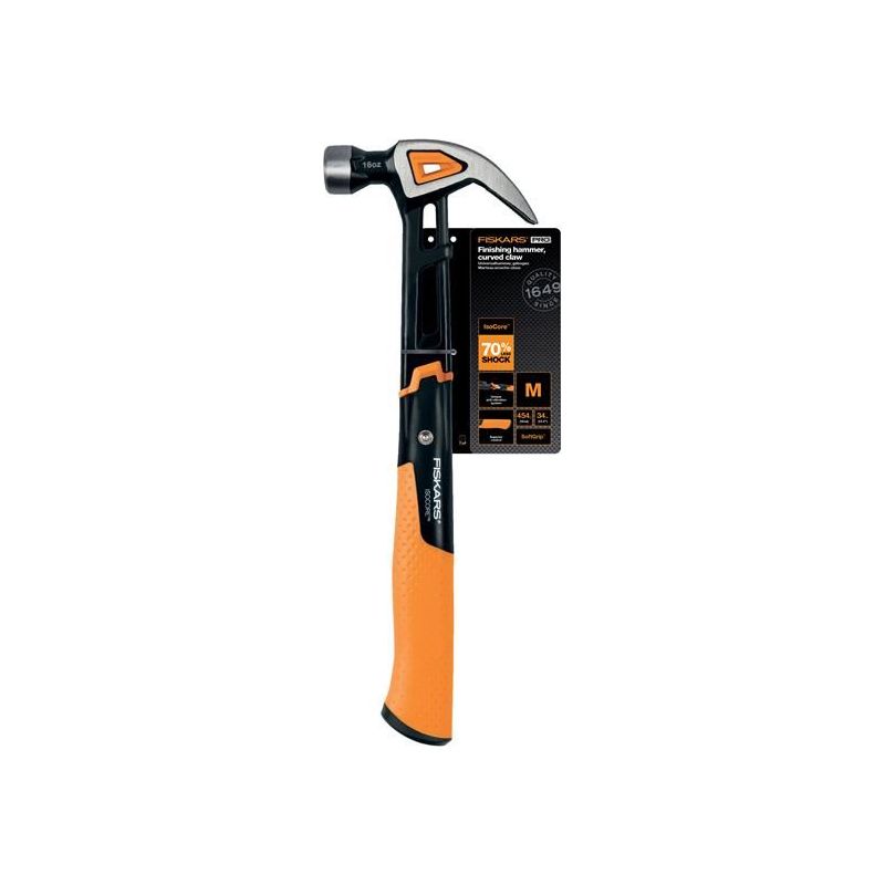 Fiskars IsoCore Curved Finishing Hammer 450g (16oz) Fiskars - Dynamic Drive