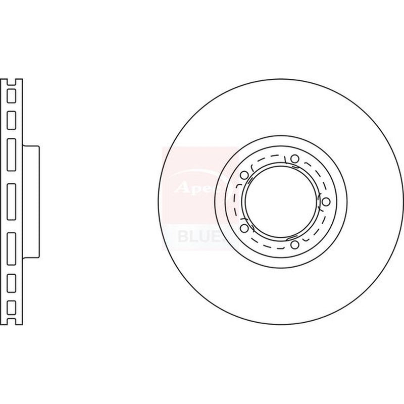 Apec Front Brake Vented Discs & Pads fits Ford Transit Platform 1991-1994 2.5
