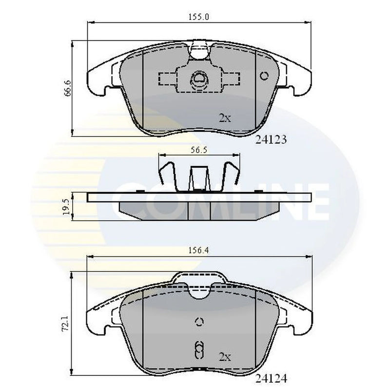 Comline Front Brake Pad Set fits Ford Galaxy II 2006-2015 1.6 1.8 2.0 2.2 2.3