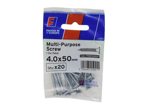 ForgeFix Multi-Purpose Pozi Screw CSK ST ZP 4.0 x 50mm ForgePack 10 ForgeFix - NN4 Online