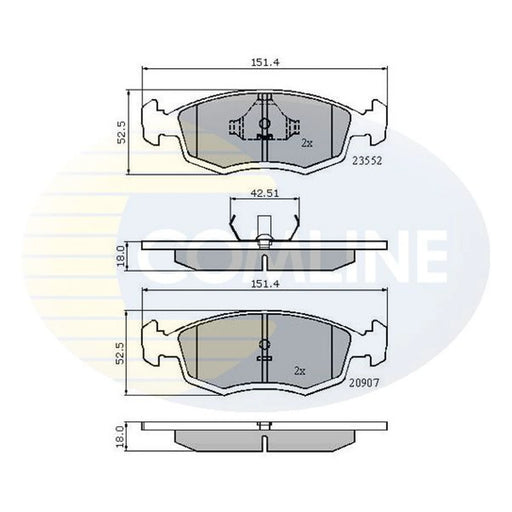Comline Front Brake Discs & Pads fits Fiat Punto 1999-2012 1.8 188.738