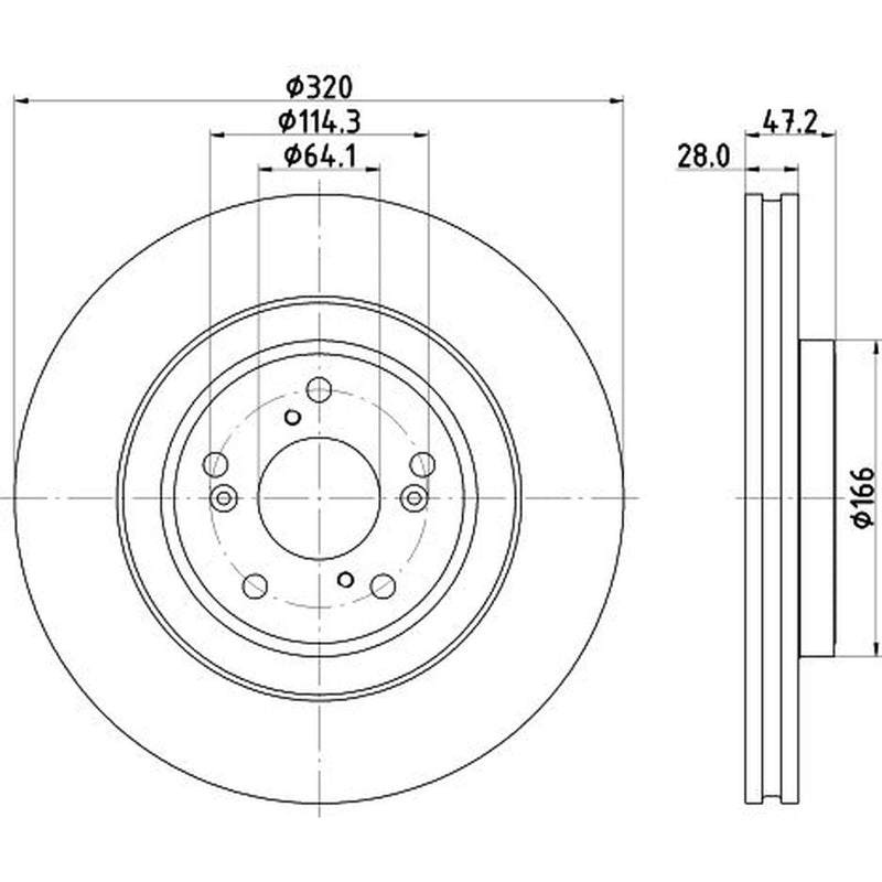 Mintex 2 x Internally Vented Brake Discs fits Honda Cr-V V 2016-2023 1.5 2.0