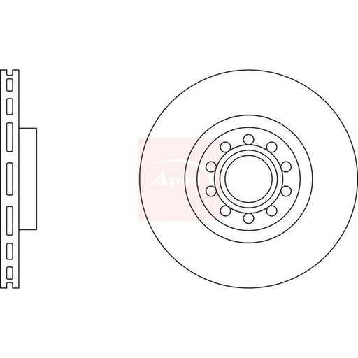 Apec 2 x Vented Brake Discs fits Audi A8 D2 1994-2002 2.8 3.7 4.2