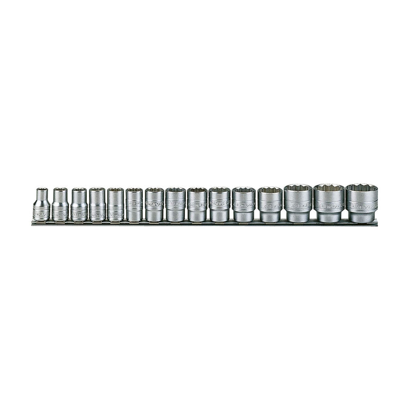 Teng Tools 1/2" Socket Clip Rail Set 12 pt AF 15 Pieces Teng Tools - Dynamic Drive