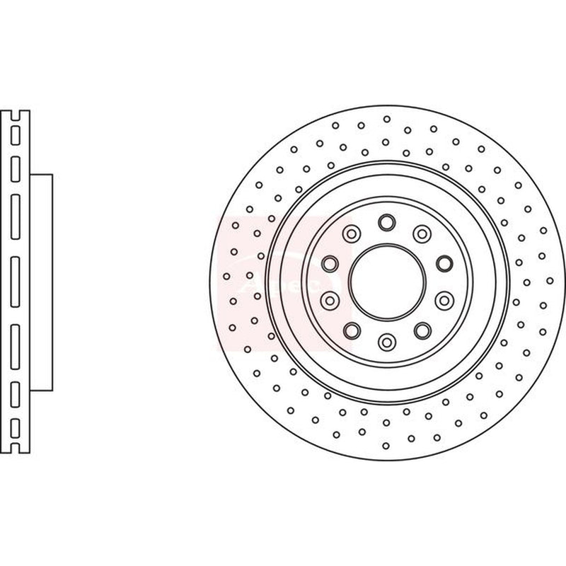 Apec 2 x Perforated/Vented Brake Discs fits Jaguar Xk 8 1998-2006 4.0 4.2
