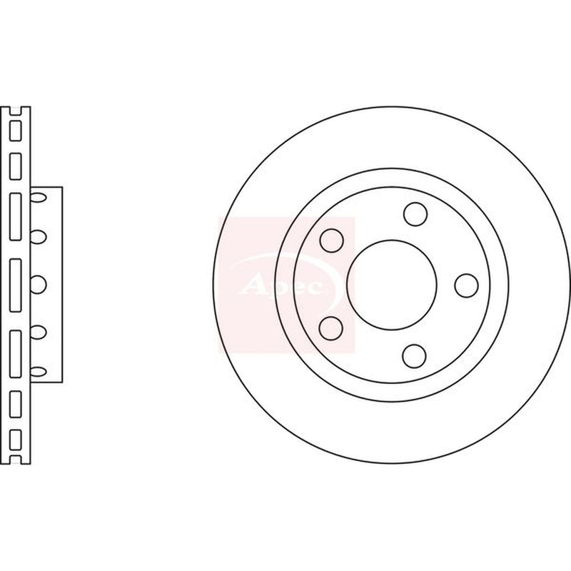 Apec 2 x Vented Brake Discs fits Audi A8 D2 1994-2002 2.8 3.7 4.2