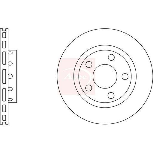 Apec 2 x Vented Brake Discs fits Audi A8 D2 1994-2002 2.8 3.7 4.2