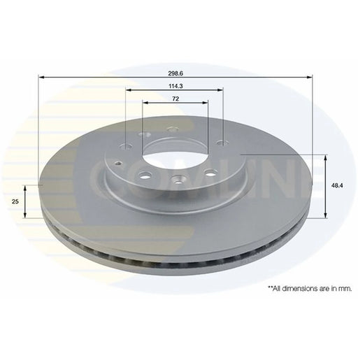 Comline 2 x Internally Vented Brake Discs fits Mazda 6 2007-2013 1.8 2.0 2.2 2.5