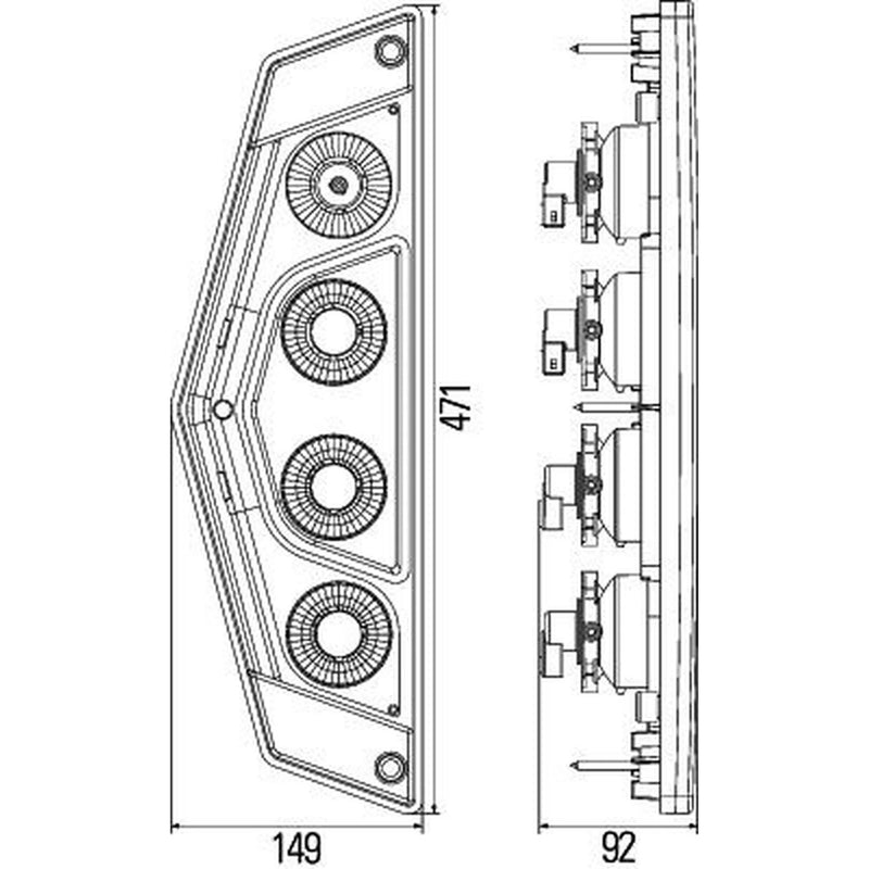 Hella Tail Light / Lamp H21W Right