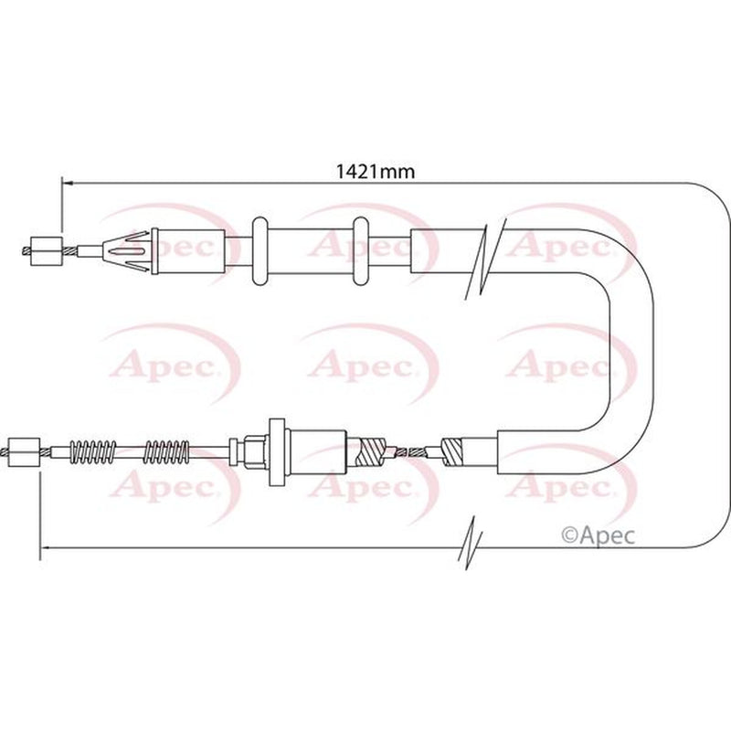 Apec Handbrake Cable Right Rear fits Renault Kangoo 1997-2018