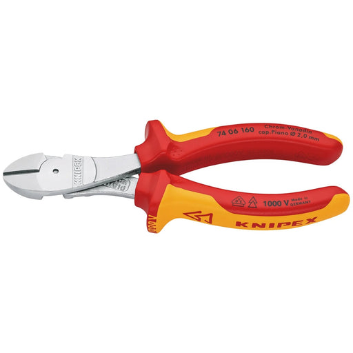 KNIPEX 74 06 160 SB VDE Insulated High Leverage Diagonal Cutter, 160mm - image 1