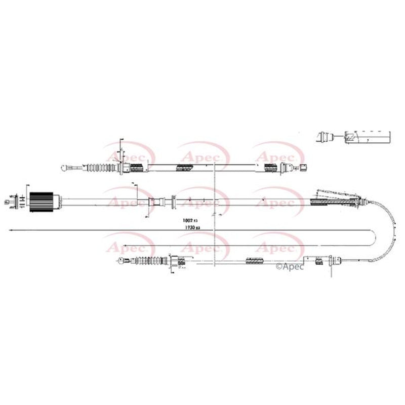 Apec Handbrake Cable Left Rear fits Opel Astra J 2011-2018 1.4 1.6 1.7 1.8 2.0