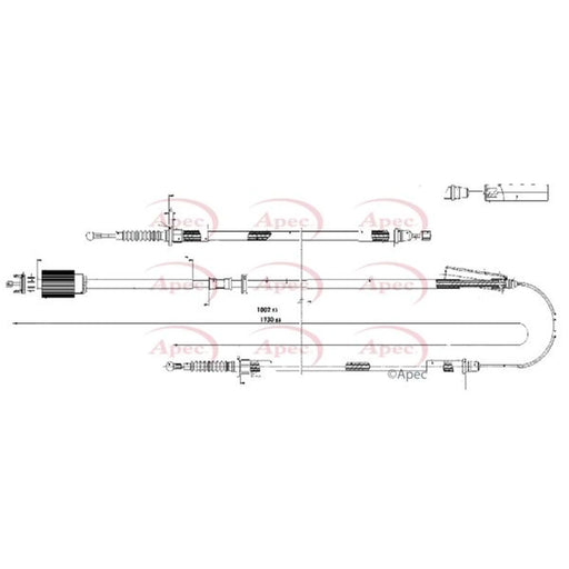 Apec Handbrake Cable Right Rear CAB1659