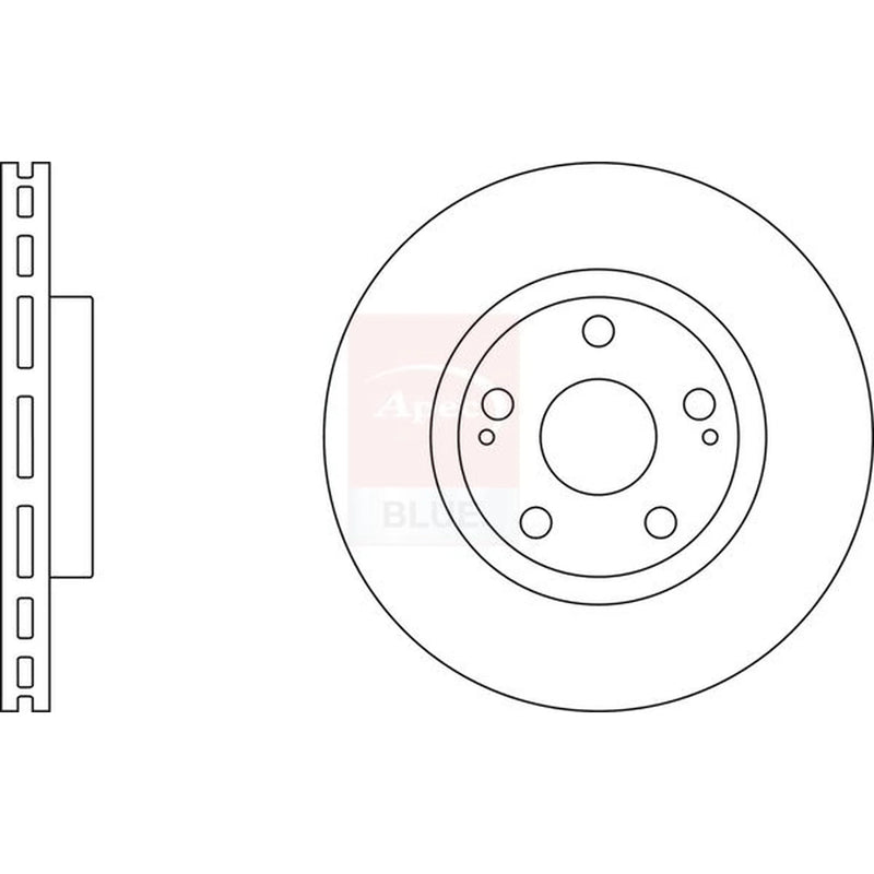 Apec 2 x Vented Front Brake Discs SDK6171-x2