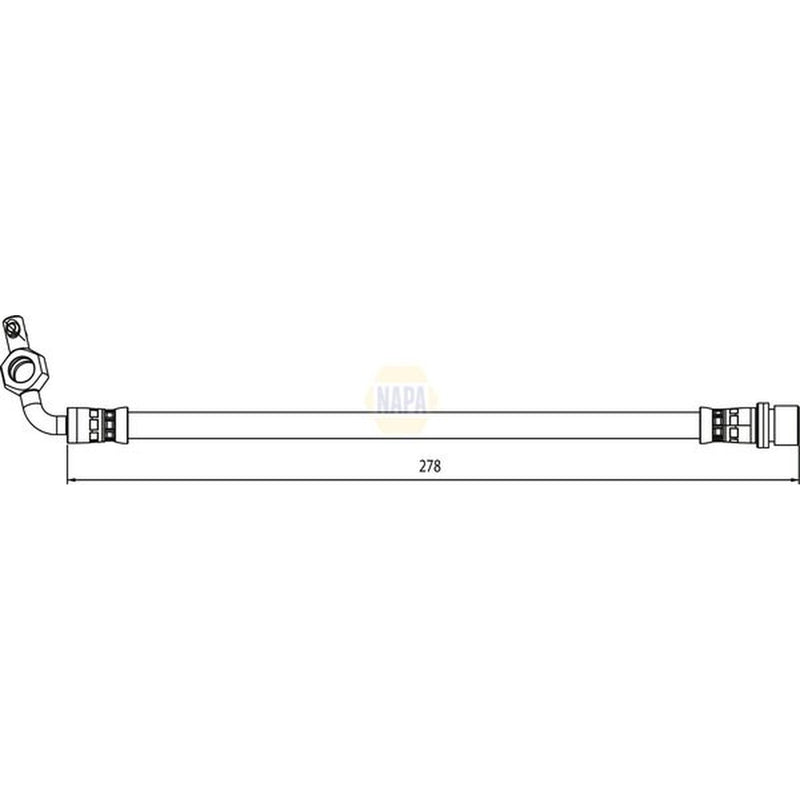 NAPA Brake Hydraulic Hose Line Rear Left fits Toyota Rav 4 2000-2005 1.8 2.0
