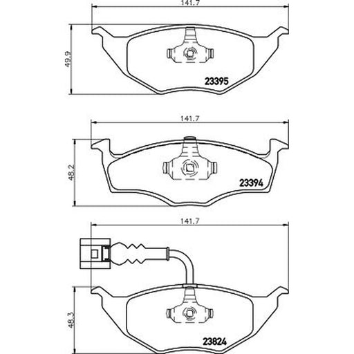DON Front Brake Pad Set fits Audi A2 2001-2005 1.2