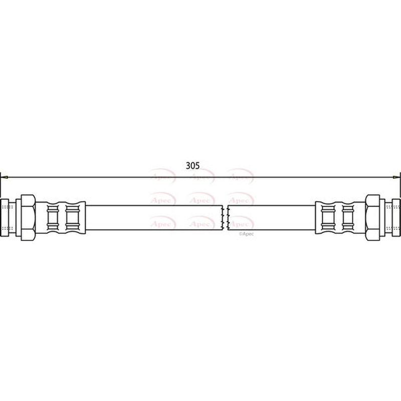 Apec Brake Hydraulic Hose Line Rear fits Peugeot 406 1995-2004
