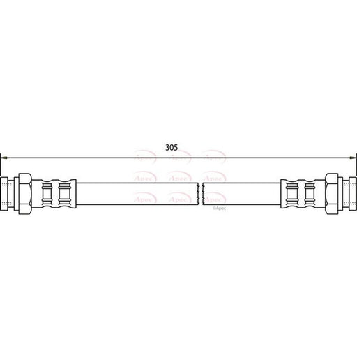 Apec Brake Hydraulic Hose Line Rear fits Peugeot 406 1995-2004