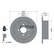 Textar 2 x Solid Rear Brake Discs 92161303-x2