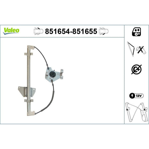 Valeo Electric Window Regulator Lifter Right Front 851655