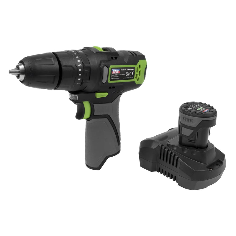 Sealey SV10.8 Series 10mm Cordless Combi Drill Kit 10.8V 2Ah - Euro Plug