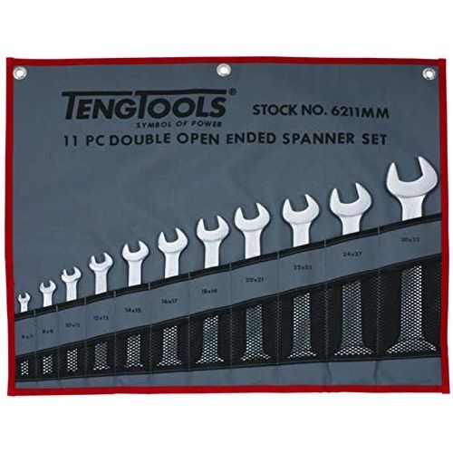 Teng Tools Double Open Ended Spanner Set Tool Roll 11 Pieces Teng Tools - Dynamic Drive