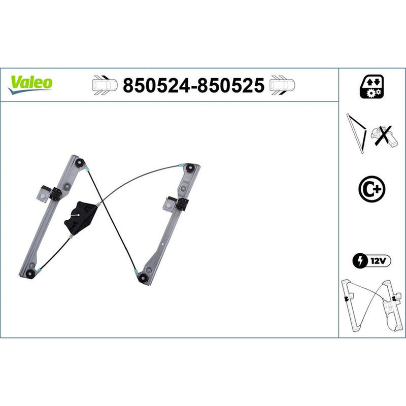 Valeo Electric Window Regulator Lifter Right Front 850525