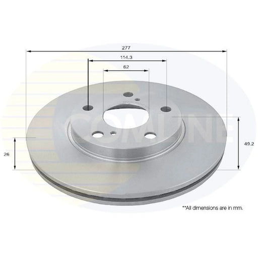 Comline 2 x Front Brake Discs ADC2513V-x2