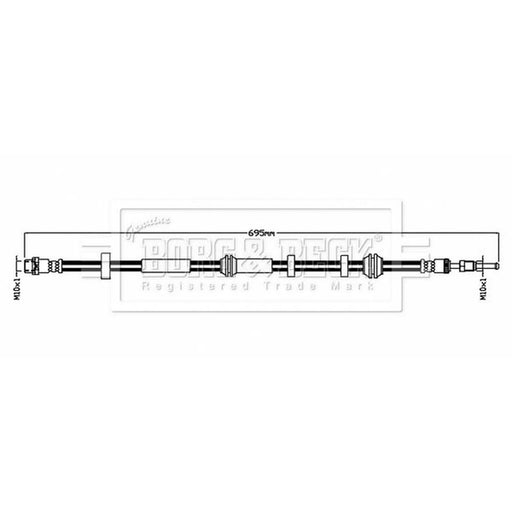 Borg & Beck Brake Hydraulic Hose Line Front Right BBH8839