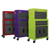 Sealey Topchest & Rollcab Combination 6 Drawer with Ball-Bearing Slides Hi-Vis G Sealey - Dynamic Drive