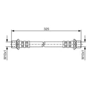 Bosch Brake Hydraulic Hose Line Rear fits Toyota Rav 4 1994-2000 2.0