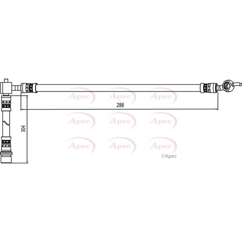 Apec Brake Hydraulic Hose Line Rear Right fits Toyota Yaris Verso 1999-2005 1.3