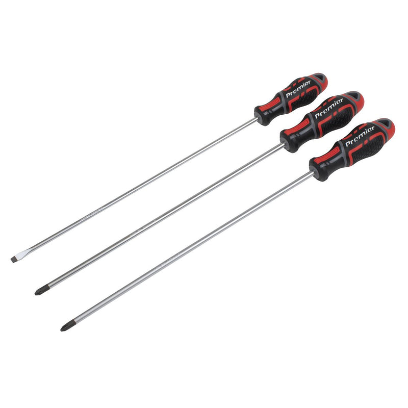 Sealey Premier Premier GripMAX Extra-Long Screwdriver Set 3pc AK4372 Sealey Premier - Dynamic Drive