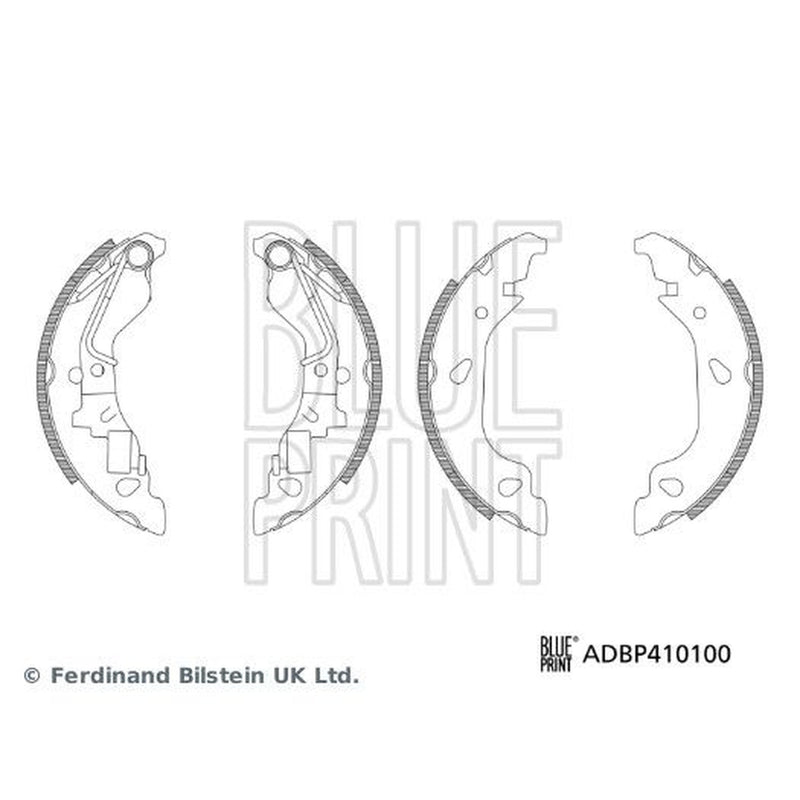 Blue Print Brake Shoe Set Axle Kit Rear fits Fiat Punto 1999-2012