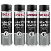 4x Simoniz Clear Acrylic Lacquer Smooth High Gloss Aerosol Spray Paint 500ml Simoniz  - Dynamic Drive