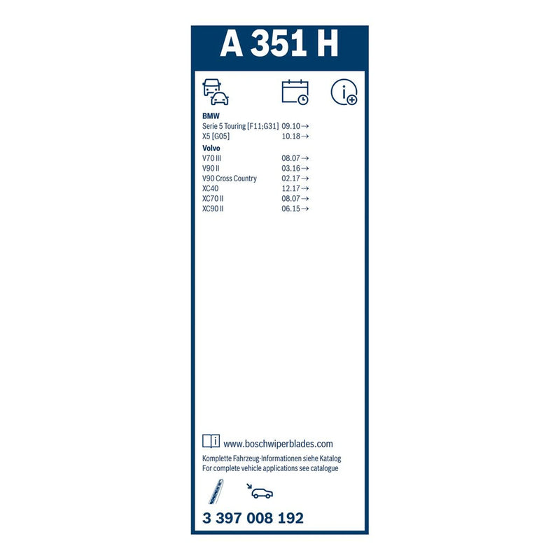 Bosch Aerotwin Wiper Blade 350mm — A351H fits Alpina B5 2010-2016