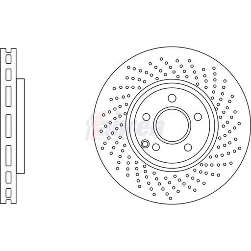 Fahren 2 x Perforated/Vented Front Brake Discs FBD7153-x2