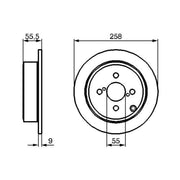 Bosch Rear Brake Solid Discs & Pads fits Toyota Corona 1987-1992 2.0