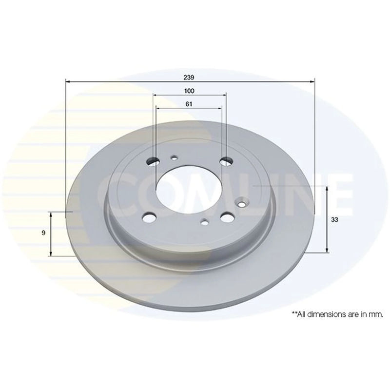 Comline 2 x Solid Brake Discs fits Honda Jazz V 2020 on 1.5