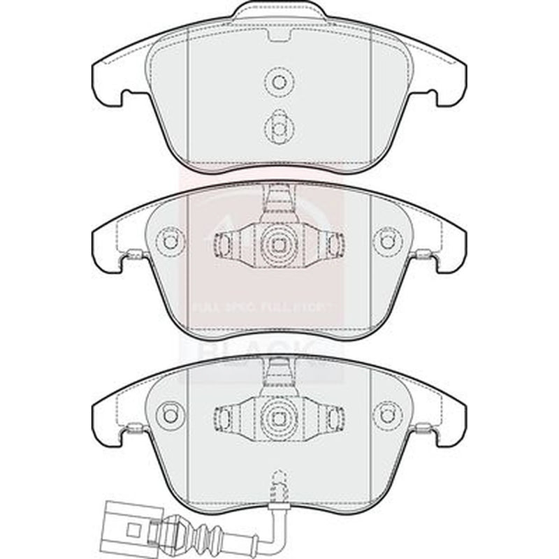Apec Black Front Brake Pad Set fits Audi Q3 2011-2018 1.4 2.0