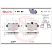 Brembo 4 x Rear Brake Pad Set fits Alpina B7 2016 on